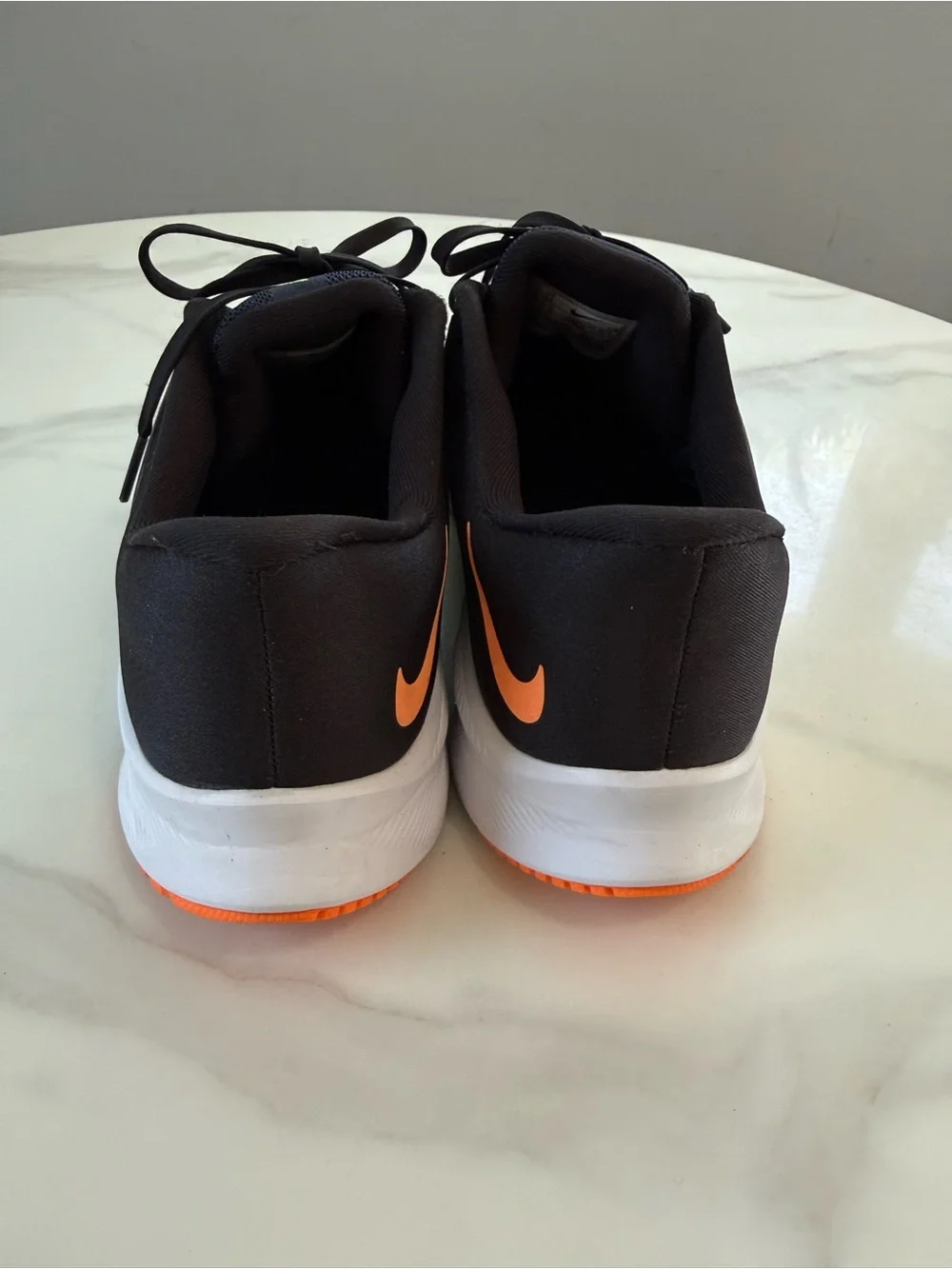 Nike Men’s Navy Athletic Shoes with Orange and Lime Swoosh